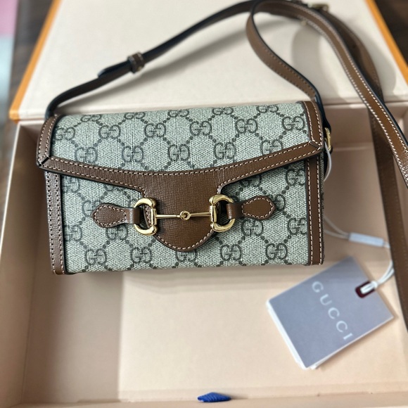 Gucci Handbags - 1955 Horsebit Gucci Brown and Tan Women's Bag